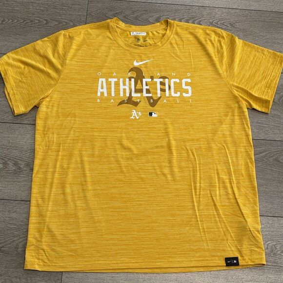 Team Issued Oakland A’s Nike MLB Training Shirt Men’s XXL Smith Athletic Workout - Picture 2 of 8